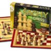 Šachy, dáma, mlýn společenská hra v krabici 35x23x4cm